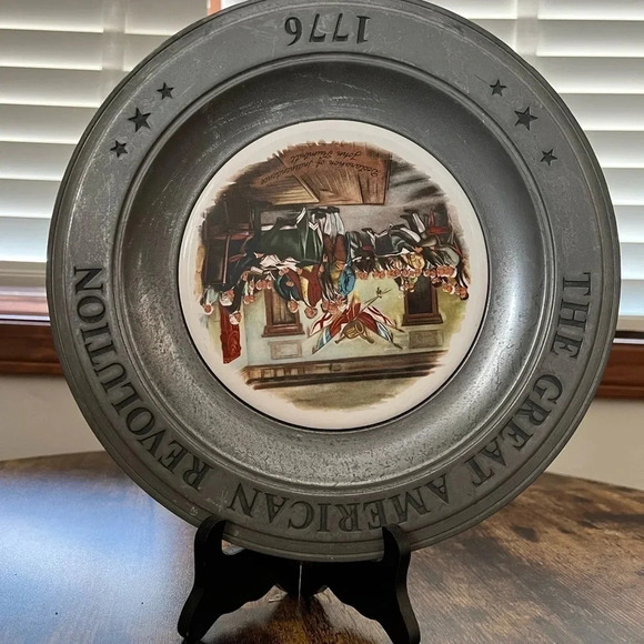 1975 Canton Ohio -Wilton Columbia PA The Great American Revolution pewter plate - Picture 5 of 9